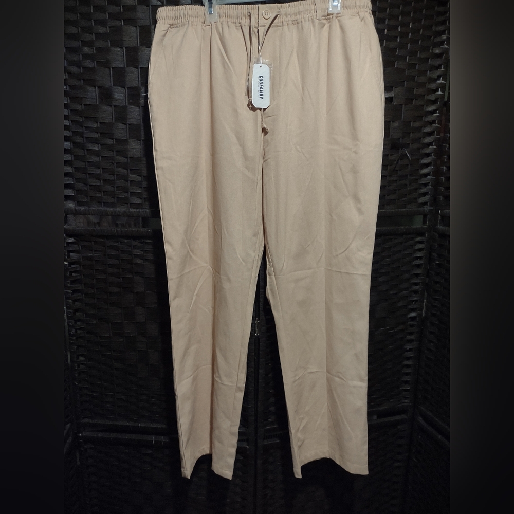 COOFANDY Mens Casual Elastic Waist Chino Pants Lightweight Drawstring XXL